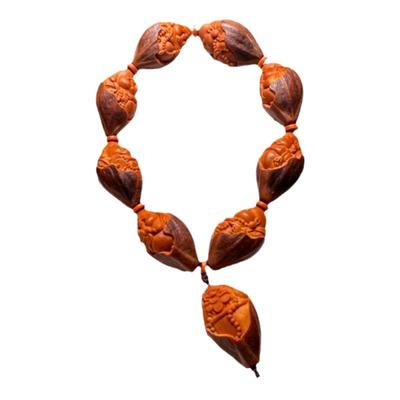 大籽紫皮弥勒佛橄榄核手串