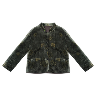 【林典】百搭女装浮光绿棉服高端时尚女装大气保暖外套5128-3