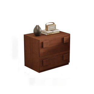 中古风复古卡门柜全实木床头柜卧室收纳储物家用轻奢创意床边柜子