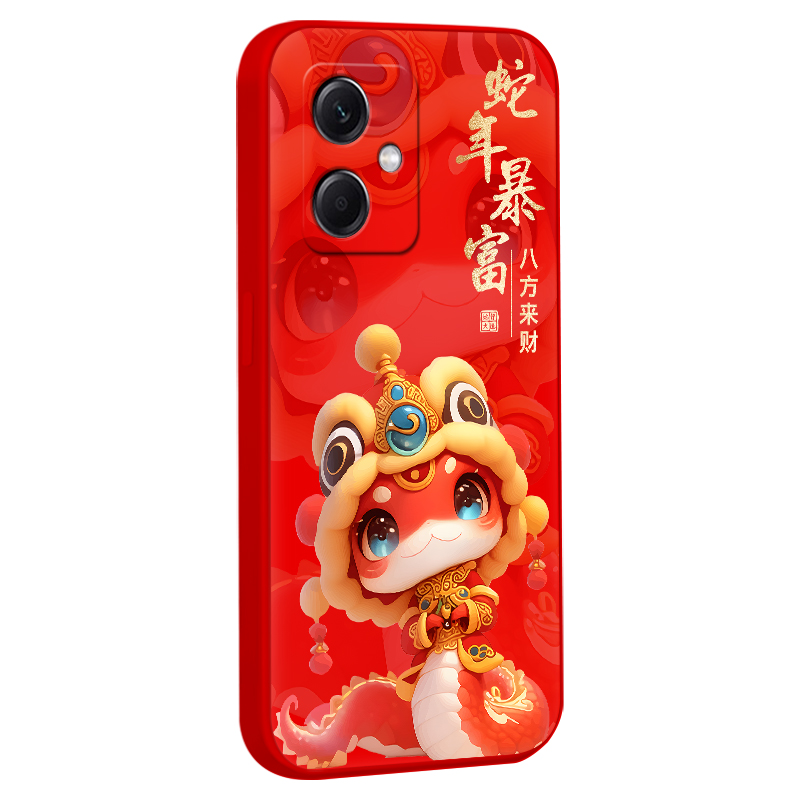 luckrider适用于红米note12rpro手机壳22101317C超萌miuiNote12rpr0新年红Hongmin0te12rpro本命年22101317c