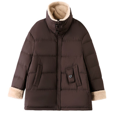 新国标90%白鸭绒羽绒服中长款女