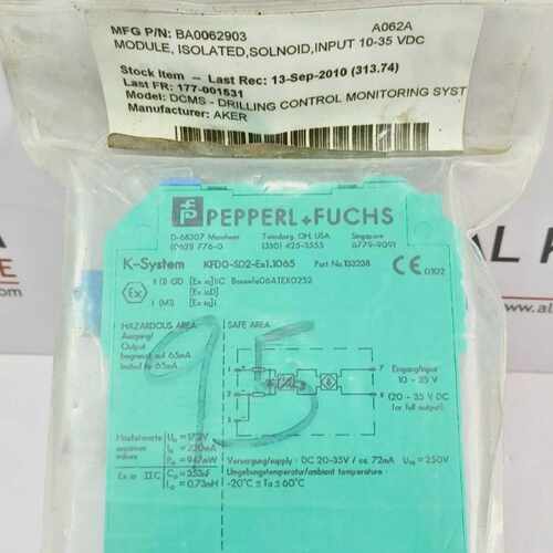 PEPPERELFUCHS KFDO-SD2-EX1.1065 SOLENOID DRIVER (FAST SHIP B