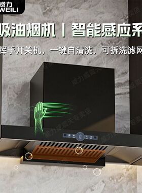 威力油烟机厨房家用小尺寸大吸力600700油烟分离顶吸式抽油烟机