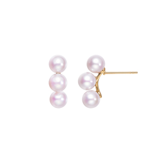 【豌豆】柚白 18K金天然极光珍珠6.5-7mm女时尚耳环耳钉大嫂同款