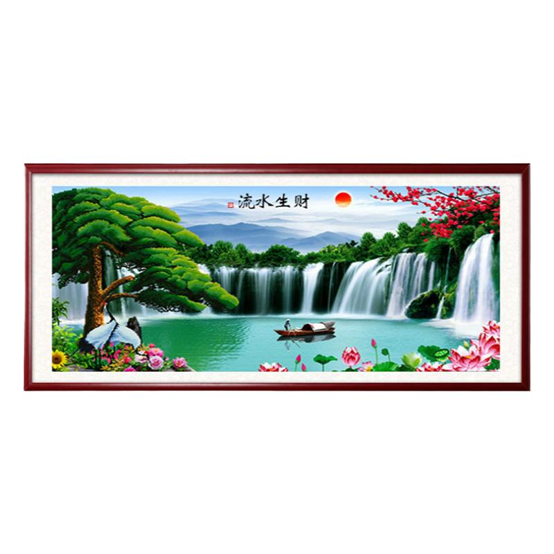 迎客松客厅钻石画方钻满钻十字绣