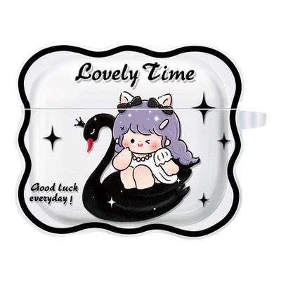 天鹅女孩适用苹果AirPodsPro2保护套2022AirPods3保护壳透明卡通airpodpro2代耳机套airpod蓝牙耳机二代三代