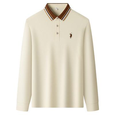 保罗男士商务长袖Polo衫