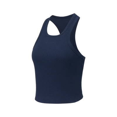 MAIA棉罗纹LOGO刺绣紧身瑜伽背心