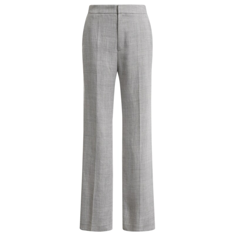 COMME MOI吕燕设计师早春女装灰色通勤直筒微喇长裤