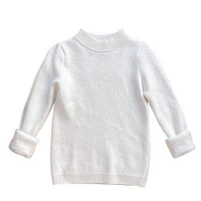 针织衫儿童一体绒毛衣保暖百搭