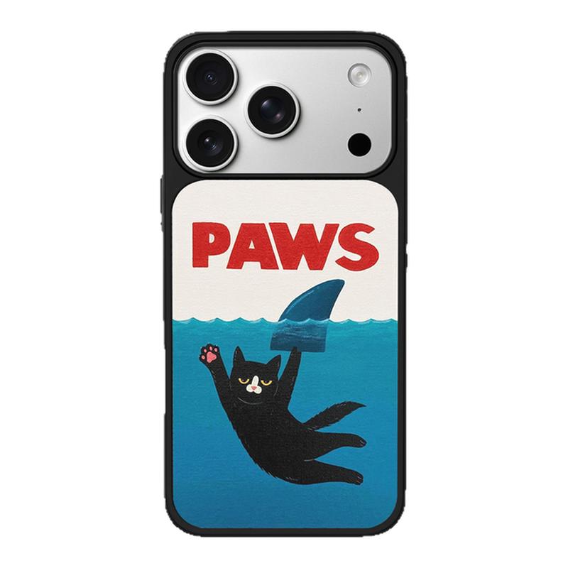 哩卜哩卜浮潜鲨臂黑猫适用iPhone18promax手机壳苹果17pro磨砂华为Mate80黑边14Pro磁吸小米17碳