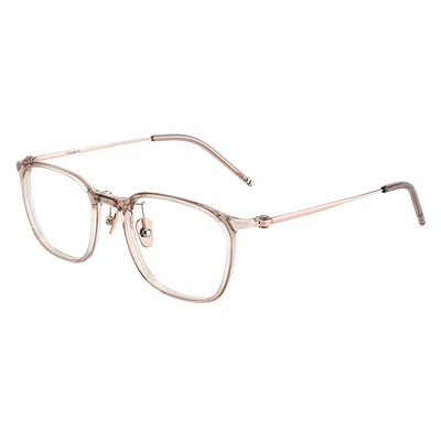 时尚冷茶色钛架老花镜