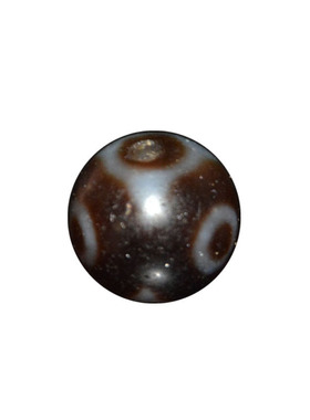 西藏天然玛瑙圆形三眼天珠特价