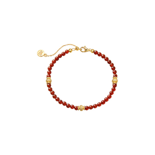 ZEGL红玛瑙串珠925银手链女轻奢小众精致秋冬新款红色新年手饰品