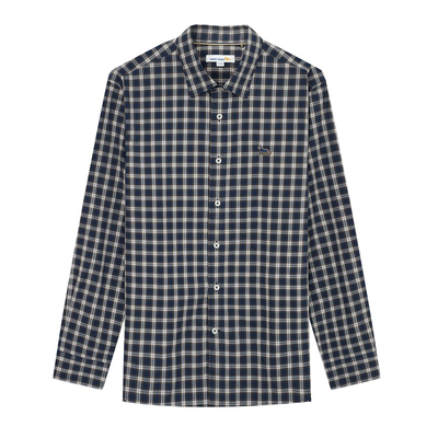亨利格兰秋季新品男士商务休闲纯棉翻领长袖衬衫复古格子打底衬衣