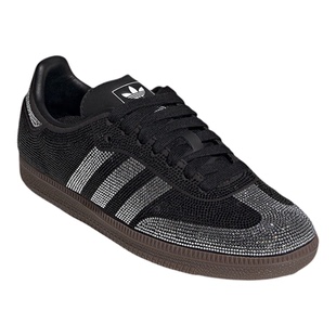 阿迪达斯三叶草女子2026春季新品闪钻复古德训鞋生胶底板鞋IH9052