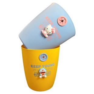 多巴胺垃圾桶撞色大口径办公室厨房客厅厕所纸篓高颜值大容量收纳