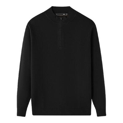 海澜之家半开襟长袖远红外羊毛衫