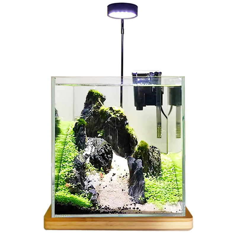 水族箱超白玻璃鱼缸带灯金鱼缸