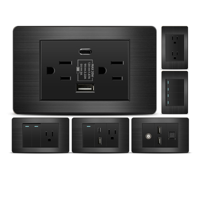 不锈钢黑色台湾110VUSB+Type-c