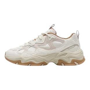 特步女鞋蛋卷鞋休闲老爹鞋2025冬季新款复古皮面厚底增高运动鞋子