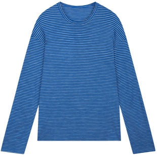 JNBYHOME江南布衣秋季新品圆领美丽诺羊毛T恤条纹针织睡衣