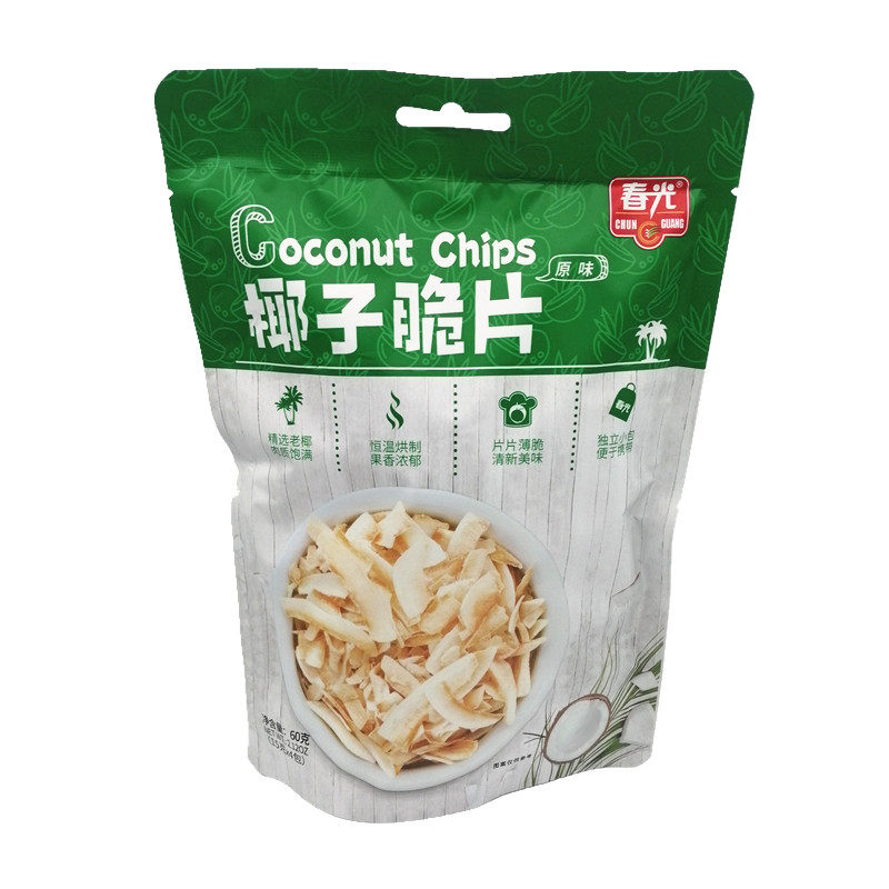 海南特产春光椰子脆片60g原味椰子片榴莲芒果海盐独立小包椰子肉