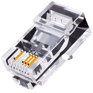 监控网线水晶头镀金8P4C超五类网络四芯监控双绞线连接头8芯100颗