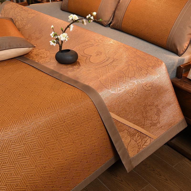 凉席艾草藤席纯夏天2025新款冰丝天然藤竹席宿舍乳胶加厚双面席子