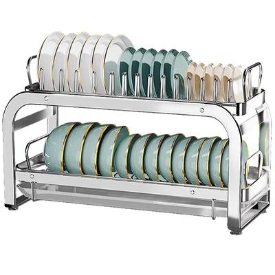 勒克免安装不锈钢碗碟收纳架