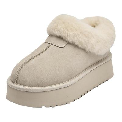 达芙妮雪地靴女2025冬季爆款加绒加厚真皮短靴毛毛靴东北厚底棉鞋