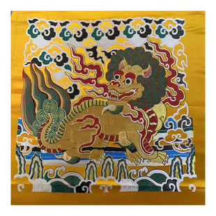 汉服辅料补子仿云锦狮子麒麟盘龙武官文官一品靠垫抱枕坐垫旗帜旌