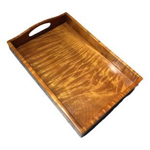 金丝楠木托盘复古中式全实木单层加厚手工艺收纳小叶桢楠高档茶盘