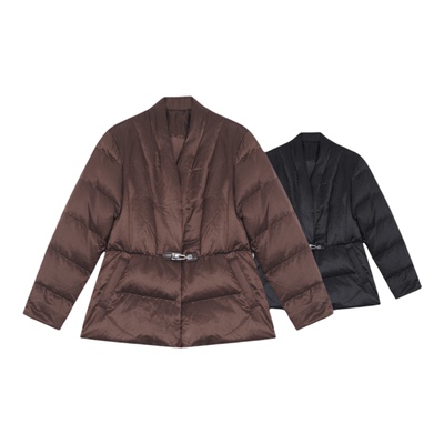 COCOLAN【春日宴】90白鹅绒桑蚕丝收腰一粒扣鹅绒服女CL8YR8007