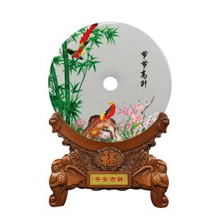 节节高升天然玉石摆件玉石平安扣新中式文创商务礼品升职乔迁礼物