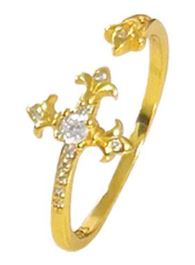 【尾戒版】原创鸢尾花系列莫桑钻S925纯银戒指男女小拇指戒子小众