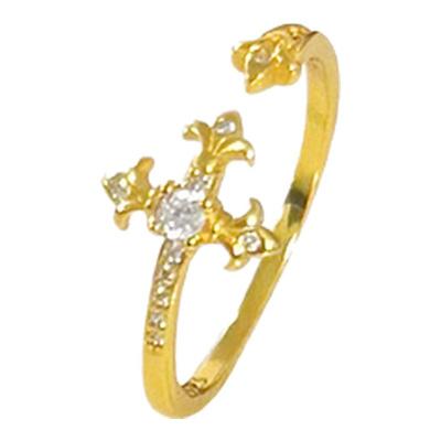 【尾戒版】原创鸢尾花系列莫桑钻S925纯银戒指男女小拇指戒子小众