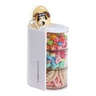 桌面发饰收纳盒儿童发绳头花头饰梳子发卡洗漱置物架学生宿舍好物