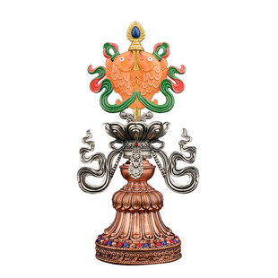 彩绘八吉祥摆件室内家用吉祥八宝桌面八供套装一套双鱼海螺摆件