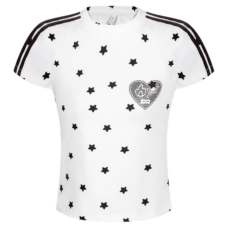 美式复古短款满印星星短袖