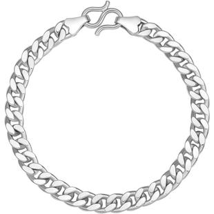 周六福双扣手链男S925银潮小众设计嘻哈本命年礼物送男友