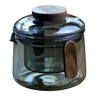 小号180ml手抓壶 耐热玻璃泡茶器创意双耳防烫泡茶碗内胆过滤盖碗