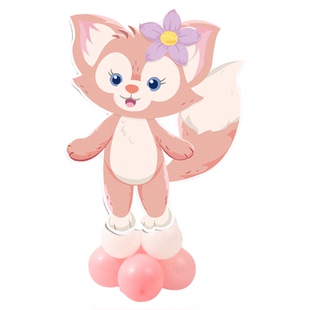 宝宝周岁生日主题卡通人行立牌气球路引kt板立柱布置派对场景装饰