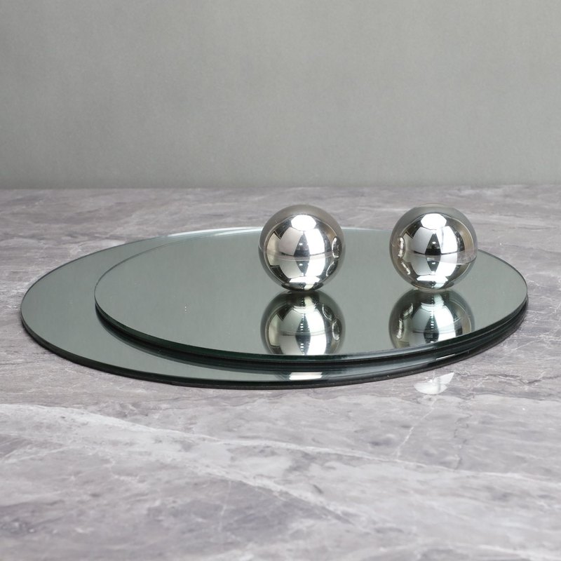 新品 北欧圆形镜面玻璃托盘摆件样板房售楼部茶几客厅餐厅家居桌