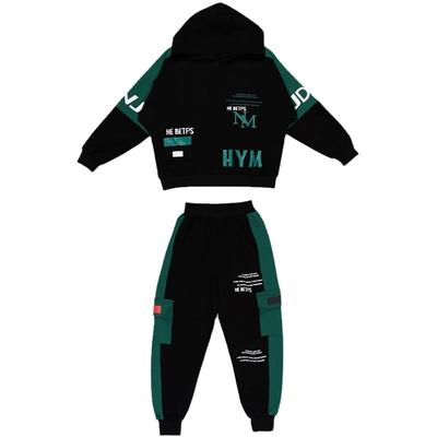 男童秋装纯棉卫衣连帽拼接春秋男