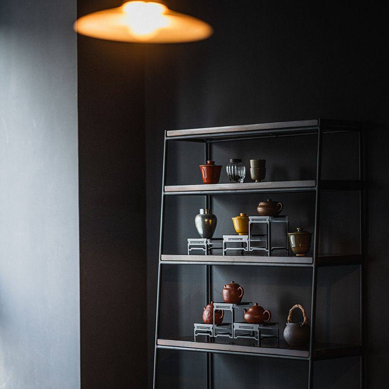 铁艺置物架茶具收纳架架茶茶杯展架茶壶茶室空间博古架