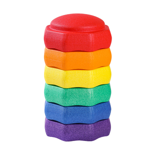 彩虹过河石儿童感统训练器材家用幼儿园早教过桥木教具平衡板玩具