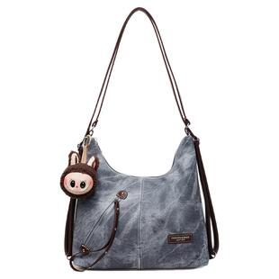 港风复古大容量单肩包2025秋冬季新款通勤女双肩后背包多用托特包