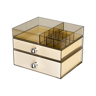 首饰收纳盒大容量桌面梳妆台化妆品置物架项链耳环新款高档饰品盒