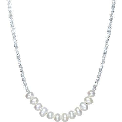 周六福碎银子项链女淡水珍珠S925银优雅跨年礼物送女友